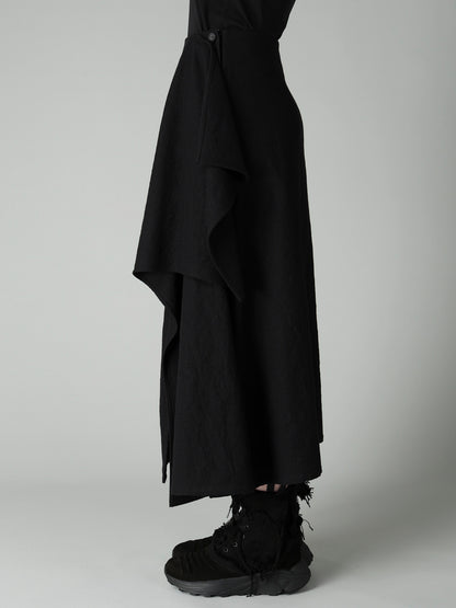 MILLED GABARDINE L DRAPED SKIRT