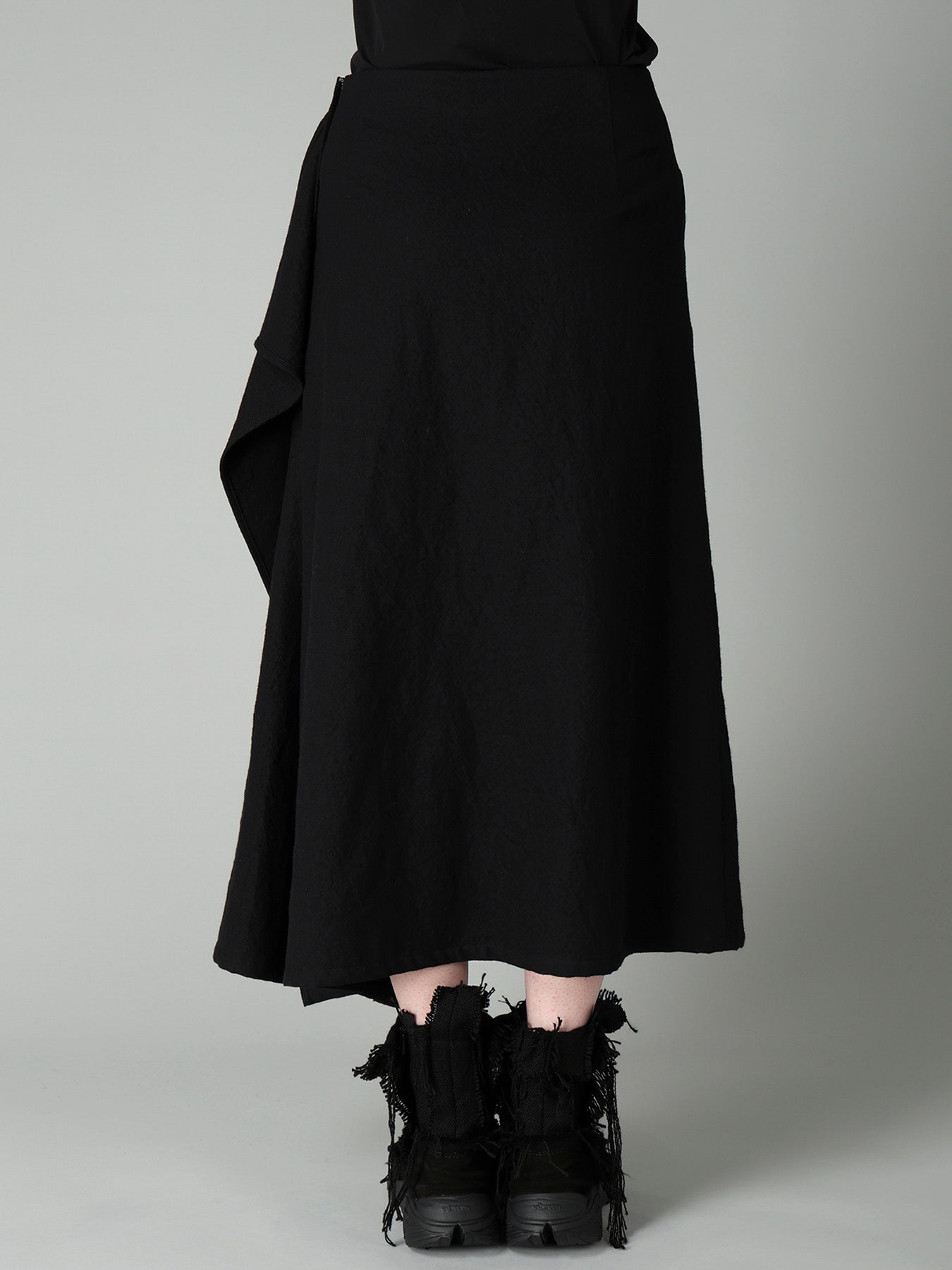 MILLED GABARDINE L DRAPED SKIRT