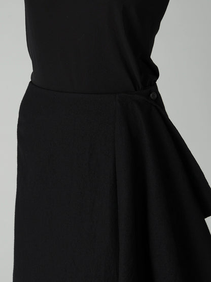 MILLED GABARDINE L DRAPED SKIRT