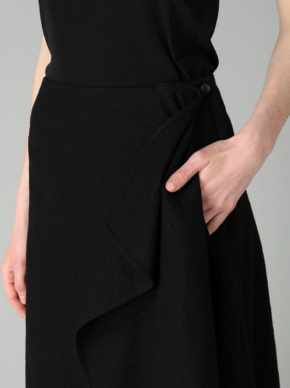 MILLED GABARDINE L DRAPED SKIRT