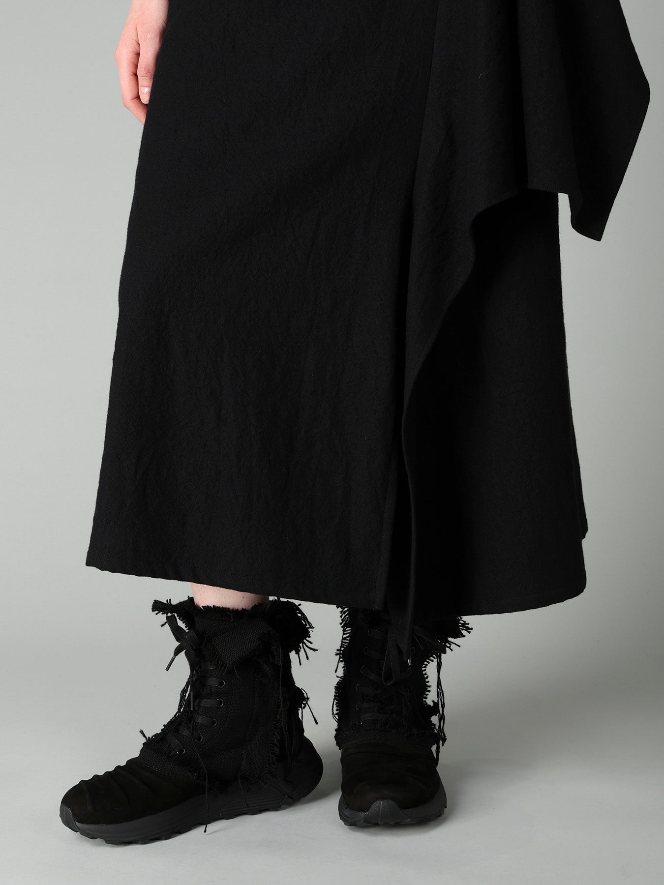 MILLED GABARDINE L DRAPED SKIRT