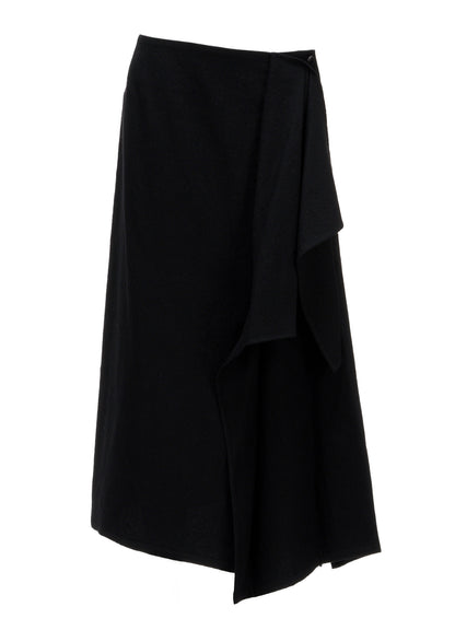 MILLED GABARDINE L DRAPED SKIRT