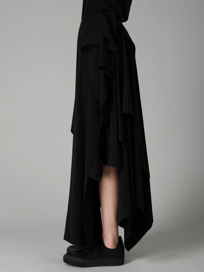 Ta/Pe CREPE DE CHINE DRAPED SKIRT