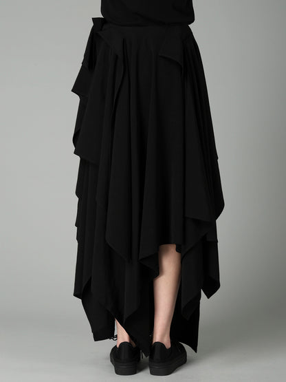 Ta/Pe CREPE DE CHINE DRAPED SKIRT