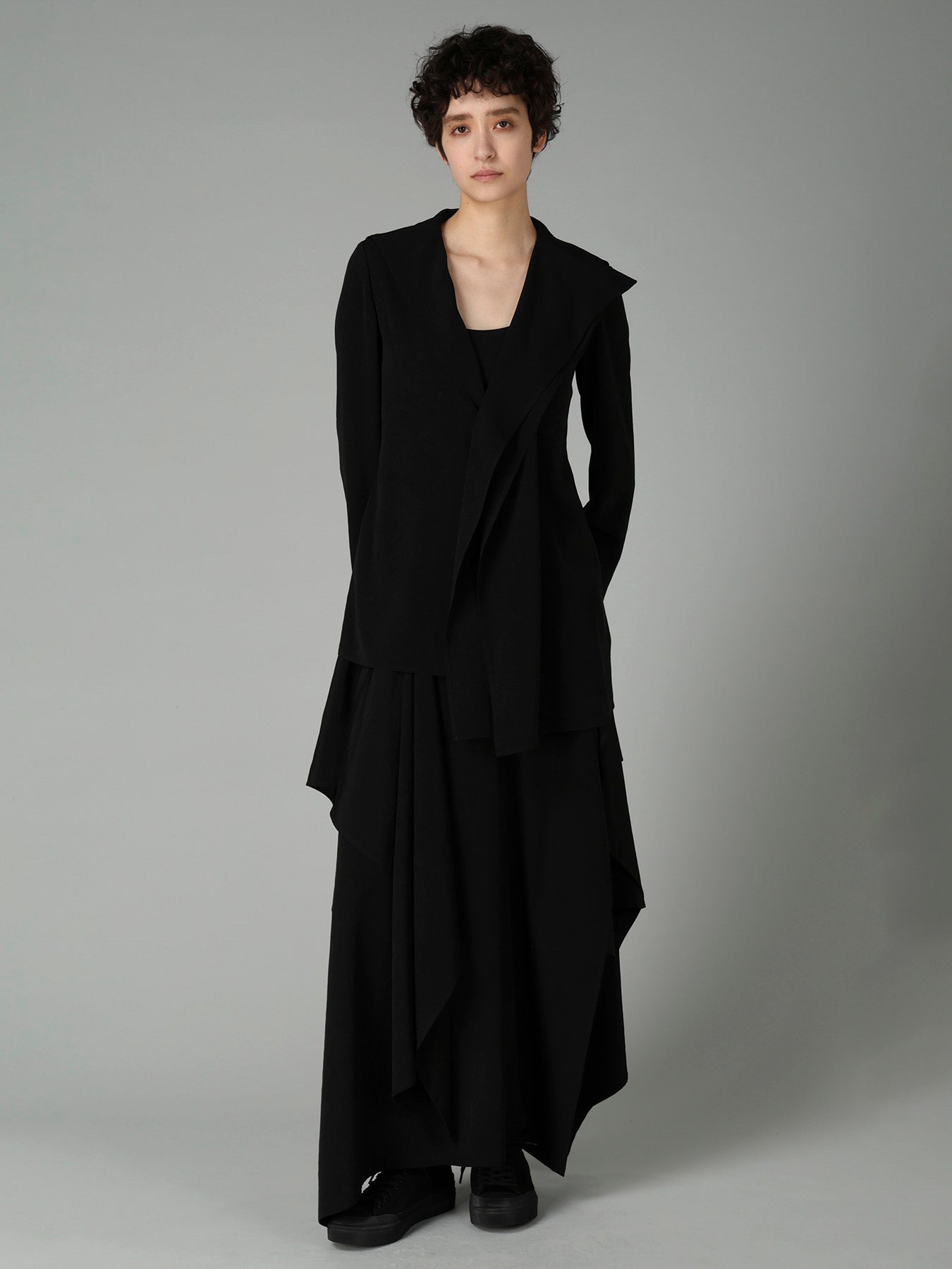 Ta/Pe CREPE DE CHINE DRAPED SKIRT