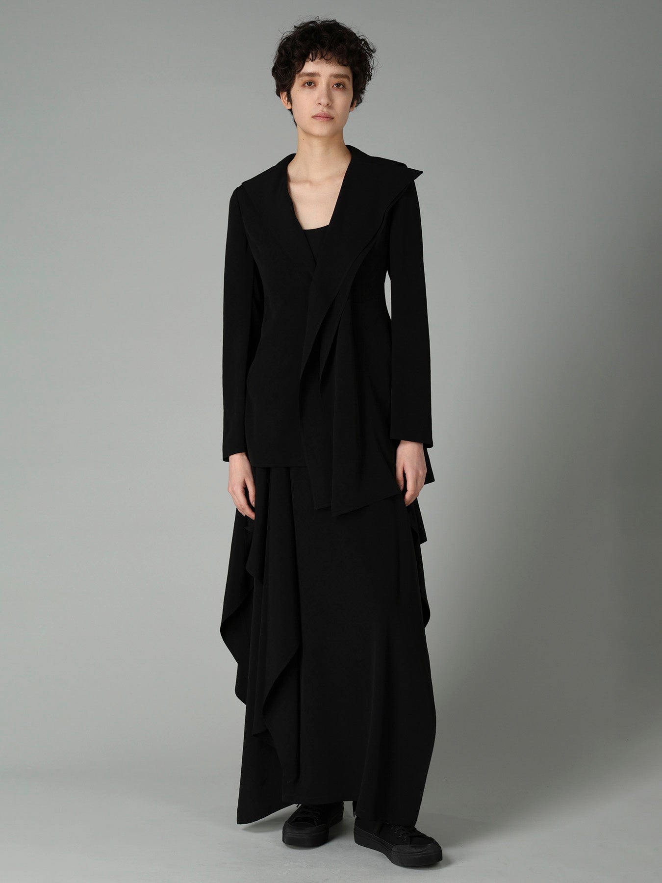 Ta/Pe CREPE DE CHINE DRAPED SKIRT