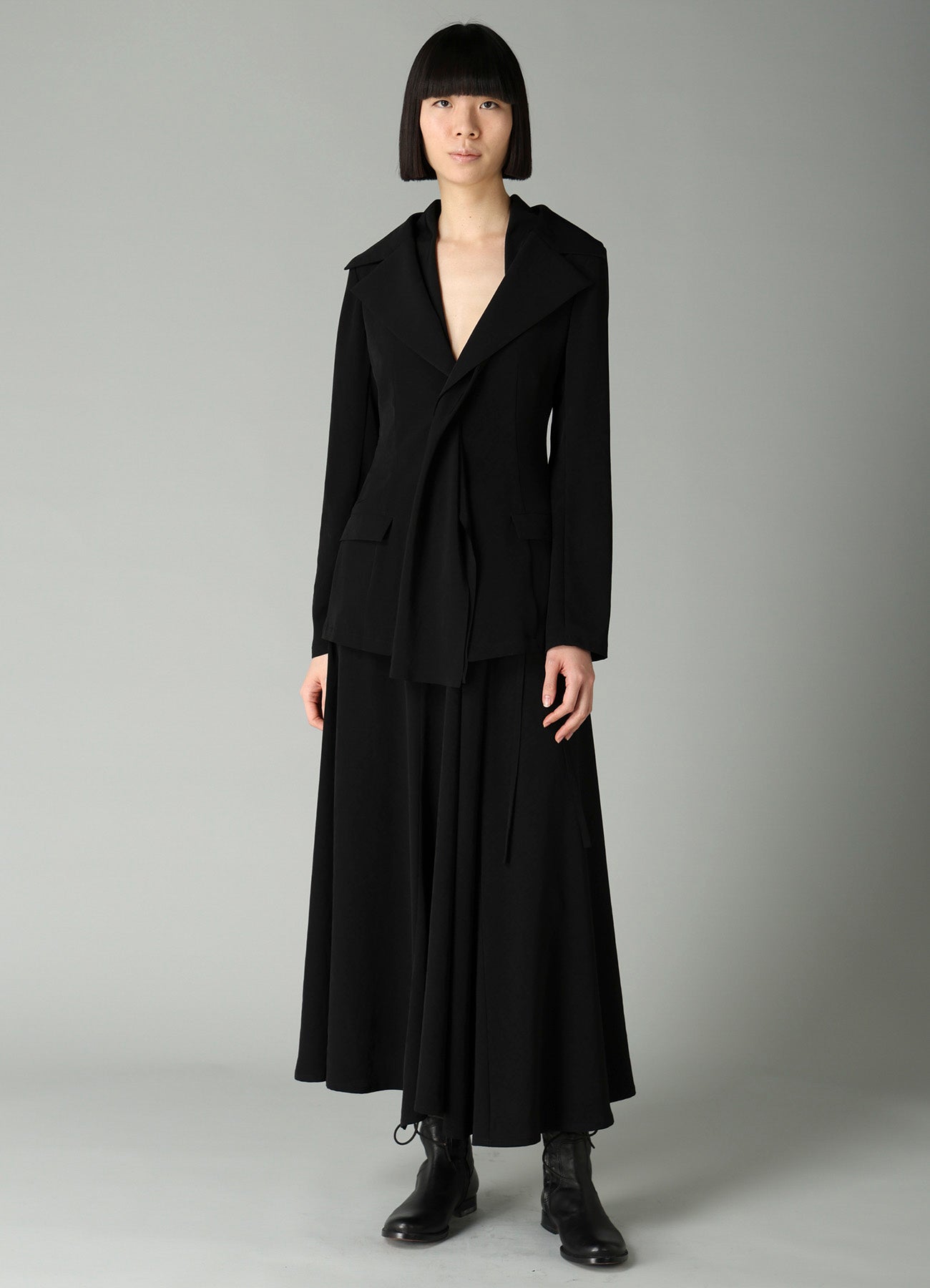 Ta/Pe CREPE DE CHINE L GATHERED FLARE PANTS