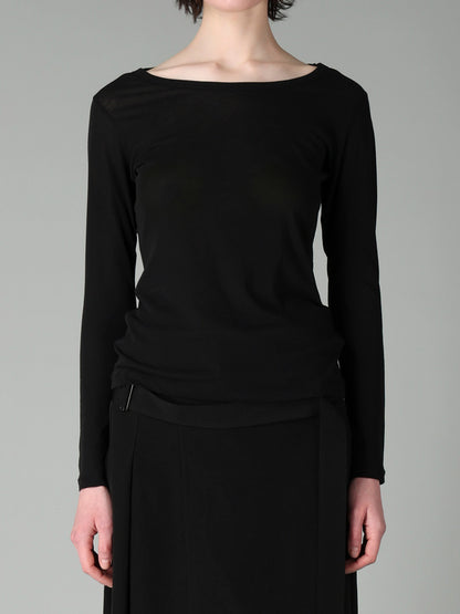 80/-HIGH TWISTED SINGLE JERSEY LONG SLV ROUND NECK T