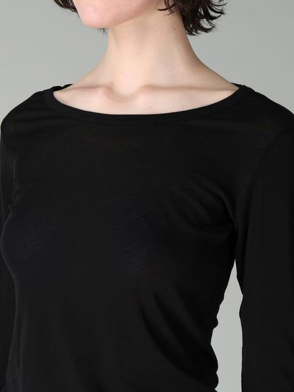 80/-HIGH TWISTED SINGLE JERSEY LONG SLV ROUND NECK T