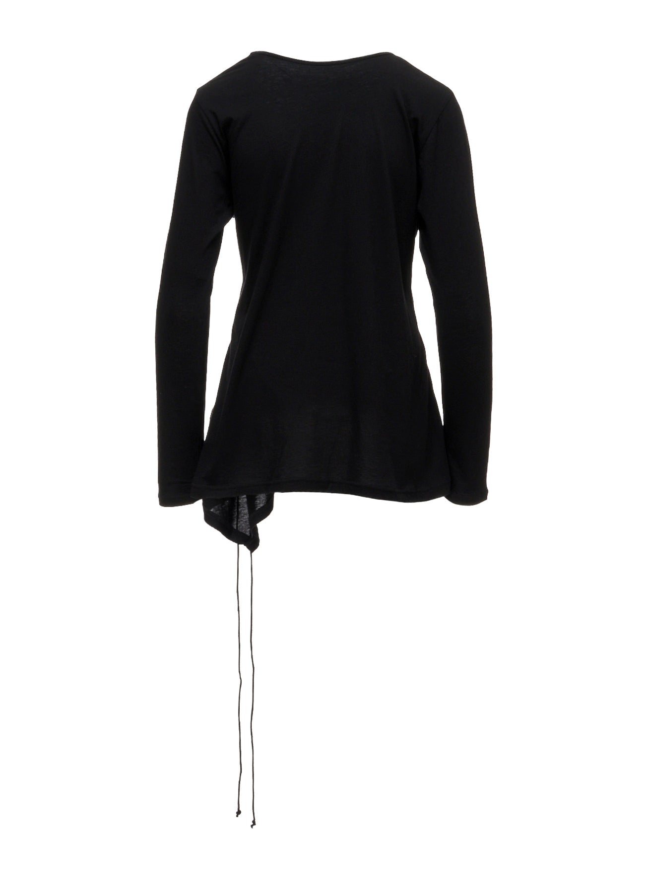 COTTON CASHMERE SINGLE JERSEY LACE-UP LONG SLV T