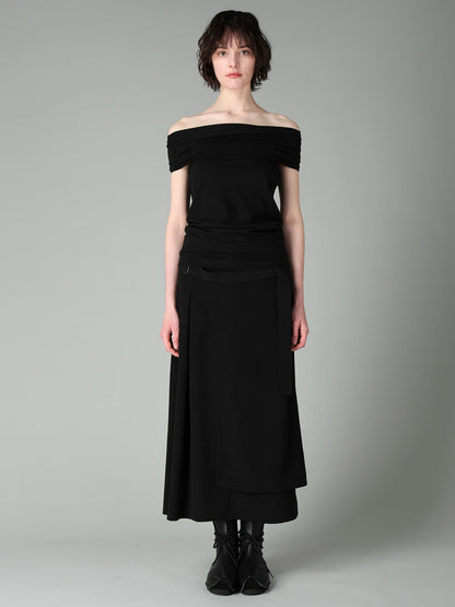 30/-COTTON SINGLE JERSEY OFF-SHOULDER TOP
