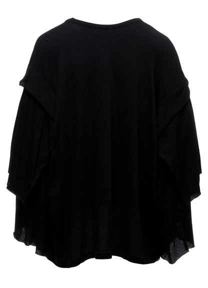 40/-COTTON SINGLE JERSEY DRAPED LONG SLV T