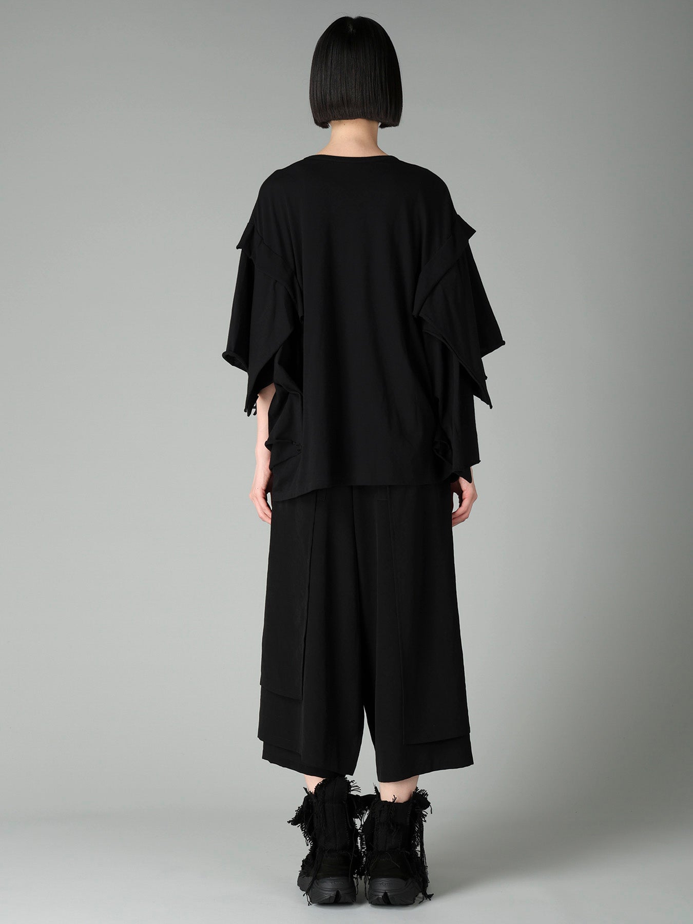40/-COTTON SINGLE JERSEY DRAPED LONG SLV T