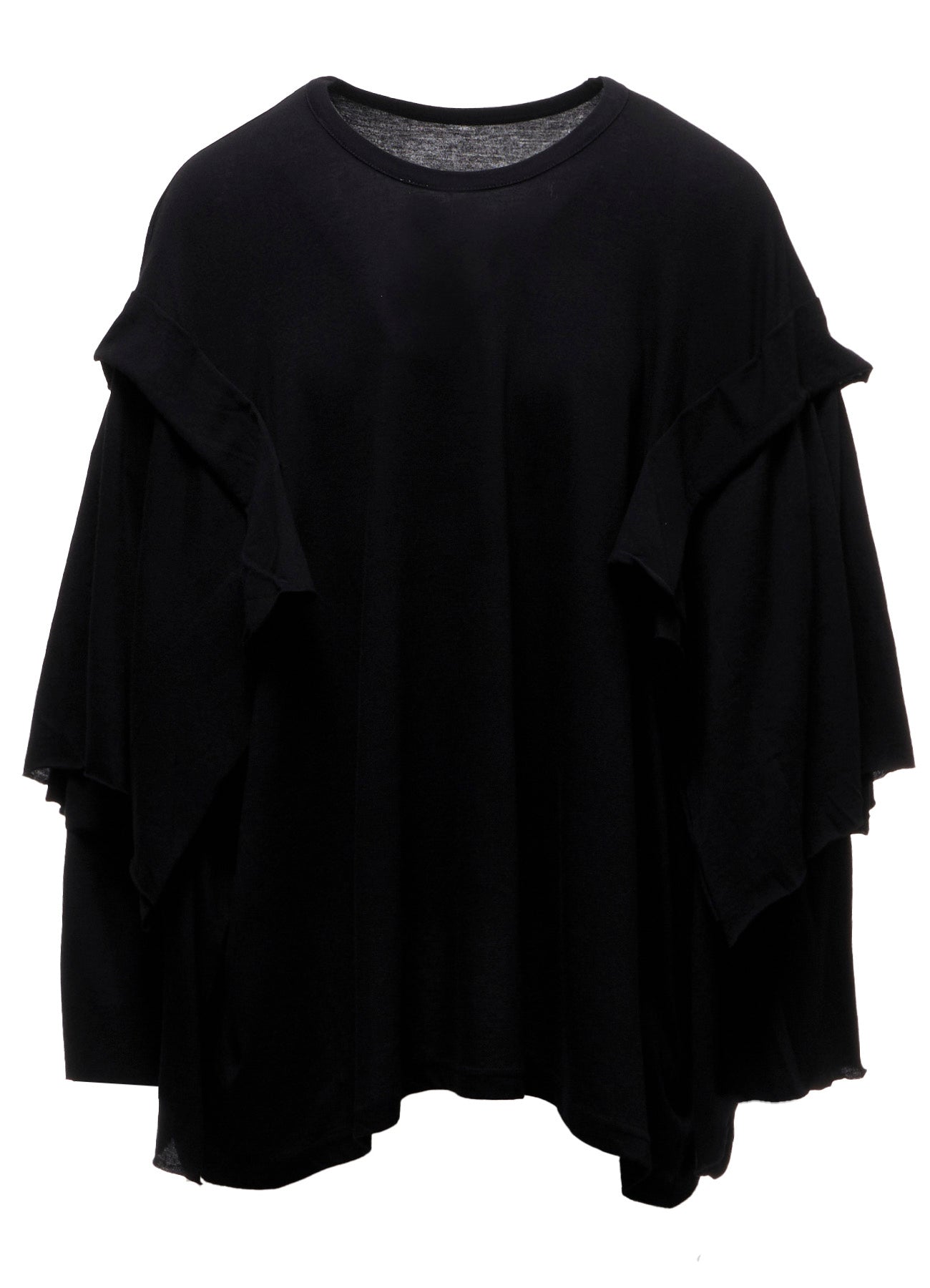 40/-COTTON SINGLE JERSEY DRAPED LONG SLV T