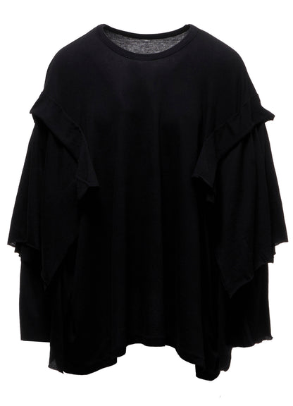40/-COTTON SINGLE JERSEY DRAPED LONG SLV T