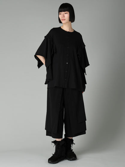 40/-COTTON SINGLE JERSEY DRAPED CARDIGAN