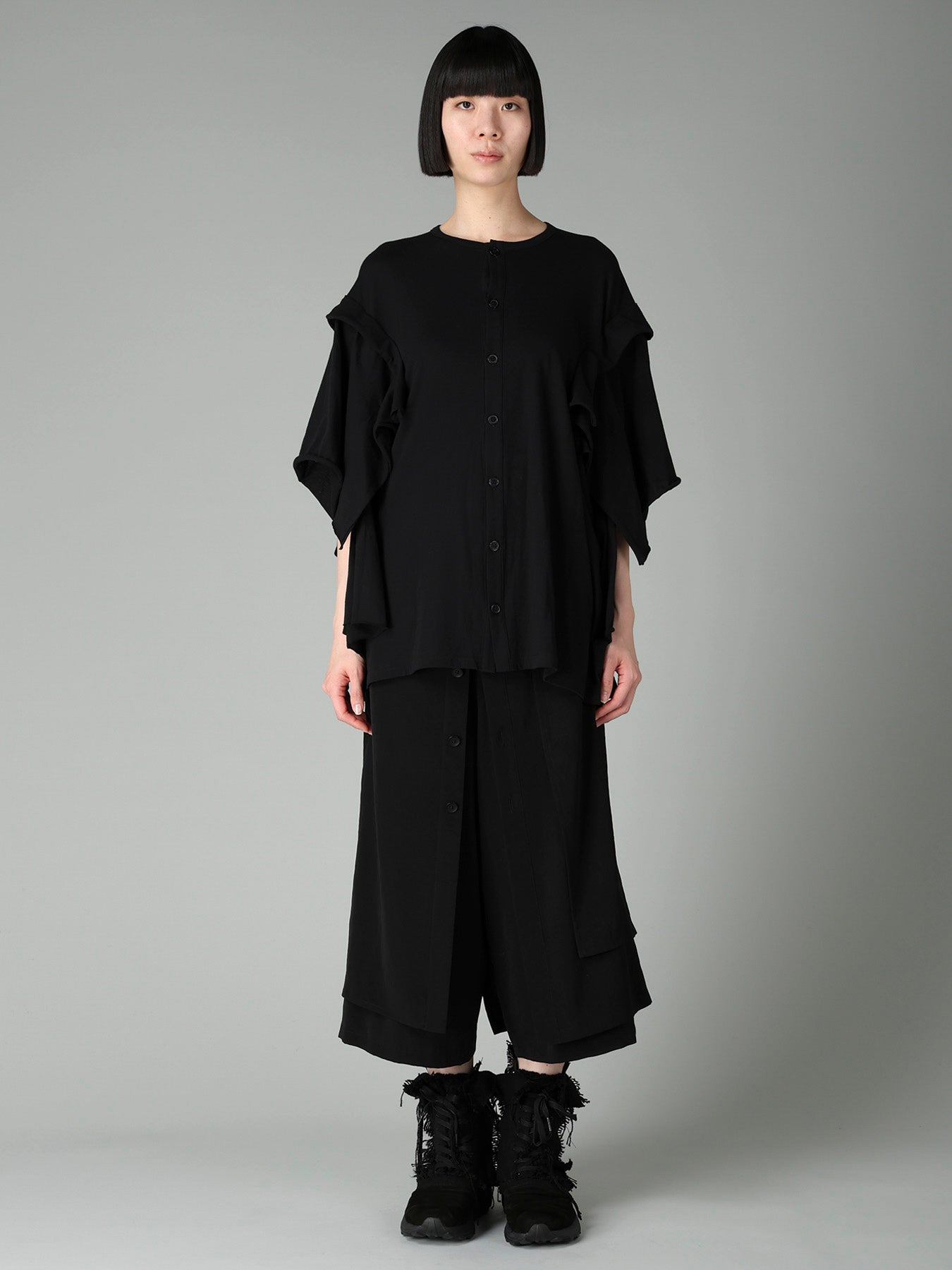 40/-COTTON SINGLE JERSEY DRAPED CARDIGAN