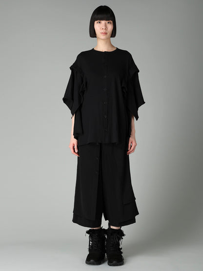 40/-COTTON SINGLE JERSEY DRAPED CARDIGAN