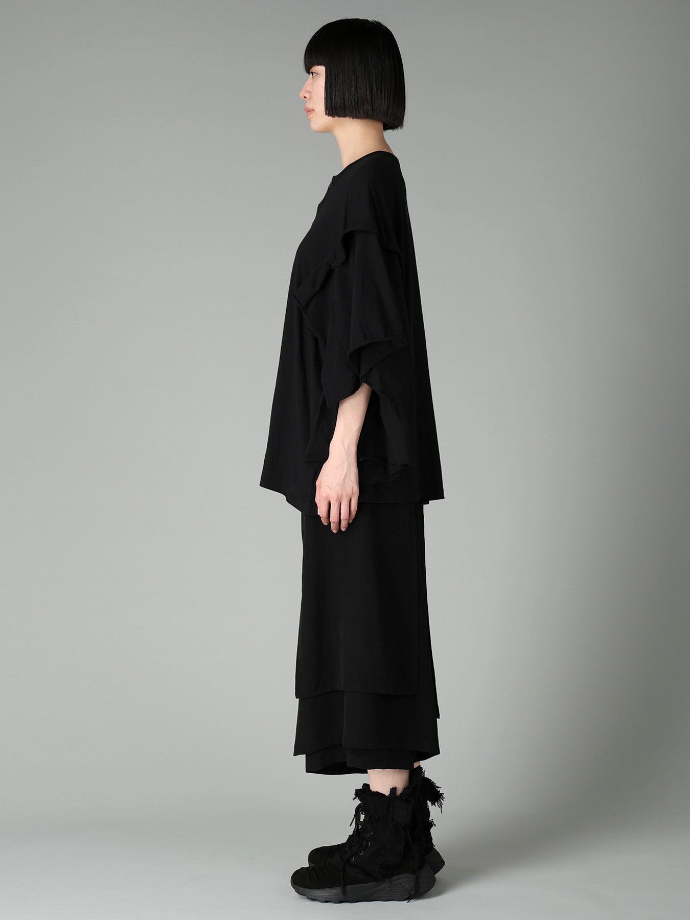 40/-COTTON SINGLE JERSEY DRAPED CARDIGAN