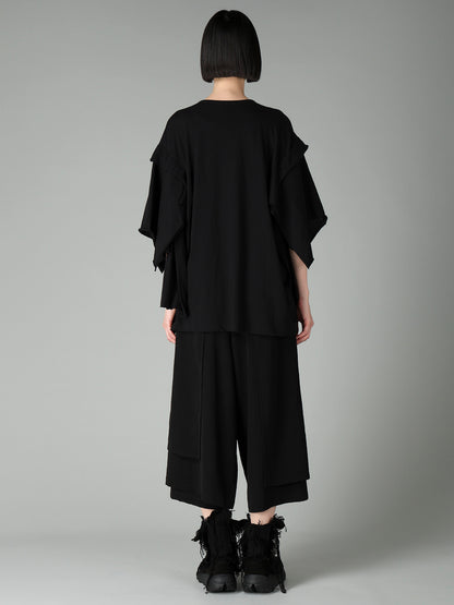 40/-COTTON SINGLE JERSEY DRAPED CARDIGAN