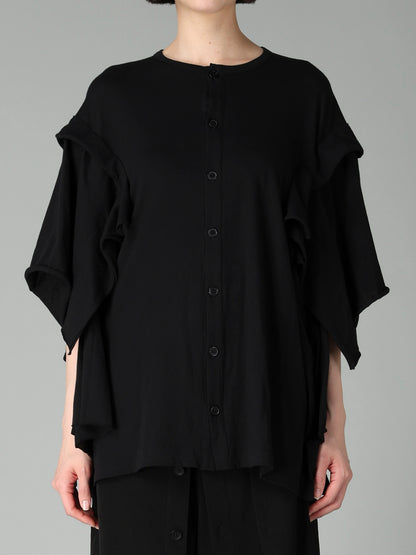 40/-COTTON SINGLE JERSEY DRAPED CARDIGAN