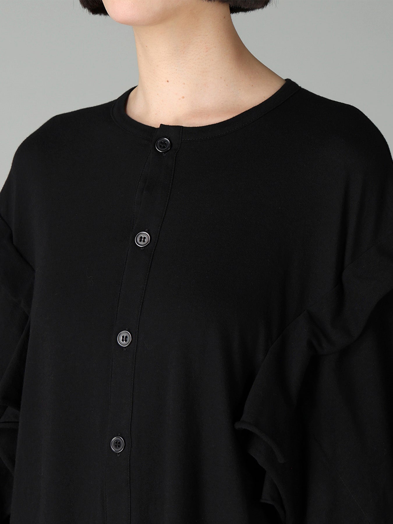 40/-COTTON SINGLE JERSEY DRAPED CARDIGAN