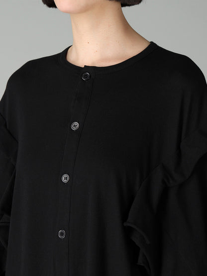 40/-COTTON SINGLE JERSEY DRAPED CARDIGAN