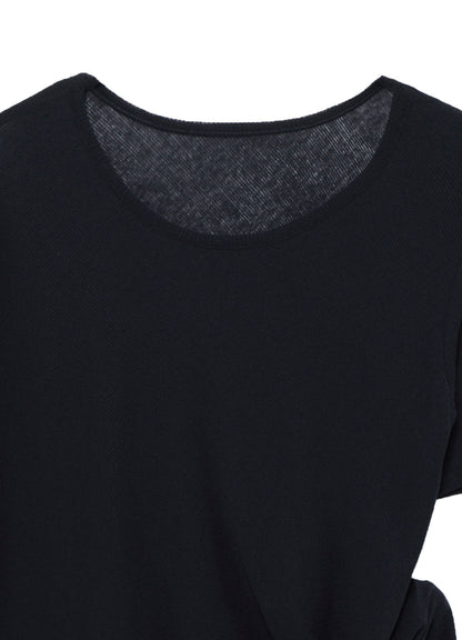 HIGH TWISTED RIB WAIST GATHERED SHORT SLV T