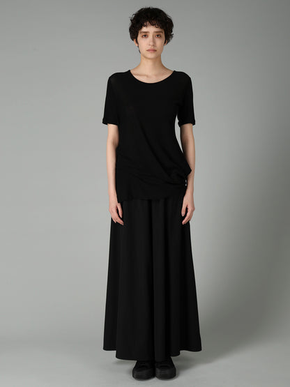 HIGH TWISTED RIB WAIST GATHERED SHORT SLV T