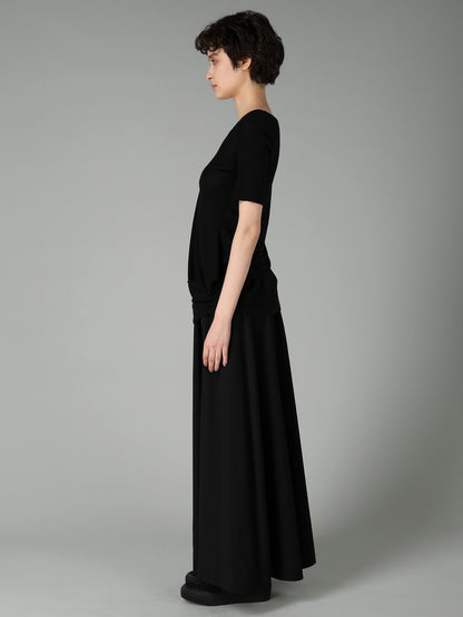 HIGH TWISTED RIB WAIST GATHERED SHORT SLV T