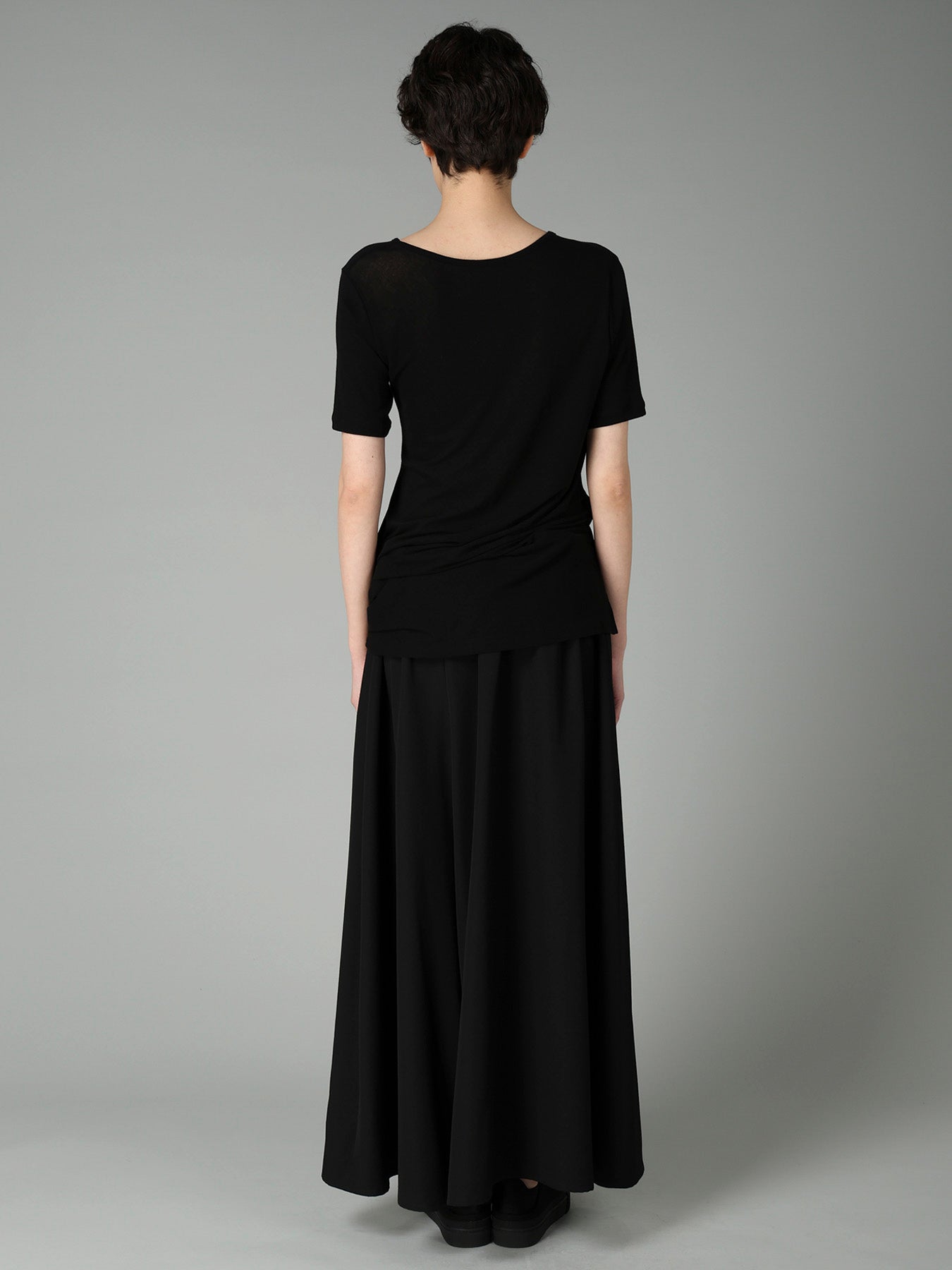 HIGH TWISTED RIB WAIST GATHERED SHORT SLV T
