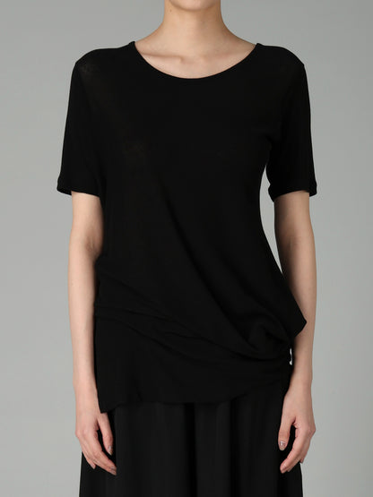 HIGH TWISTED RIB WAIST GATHERED SHORT SLV T