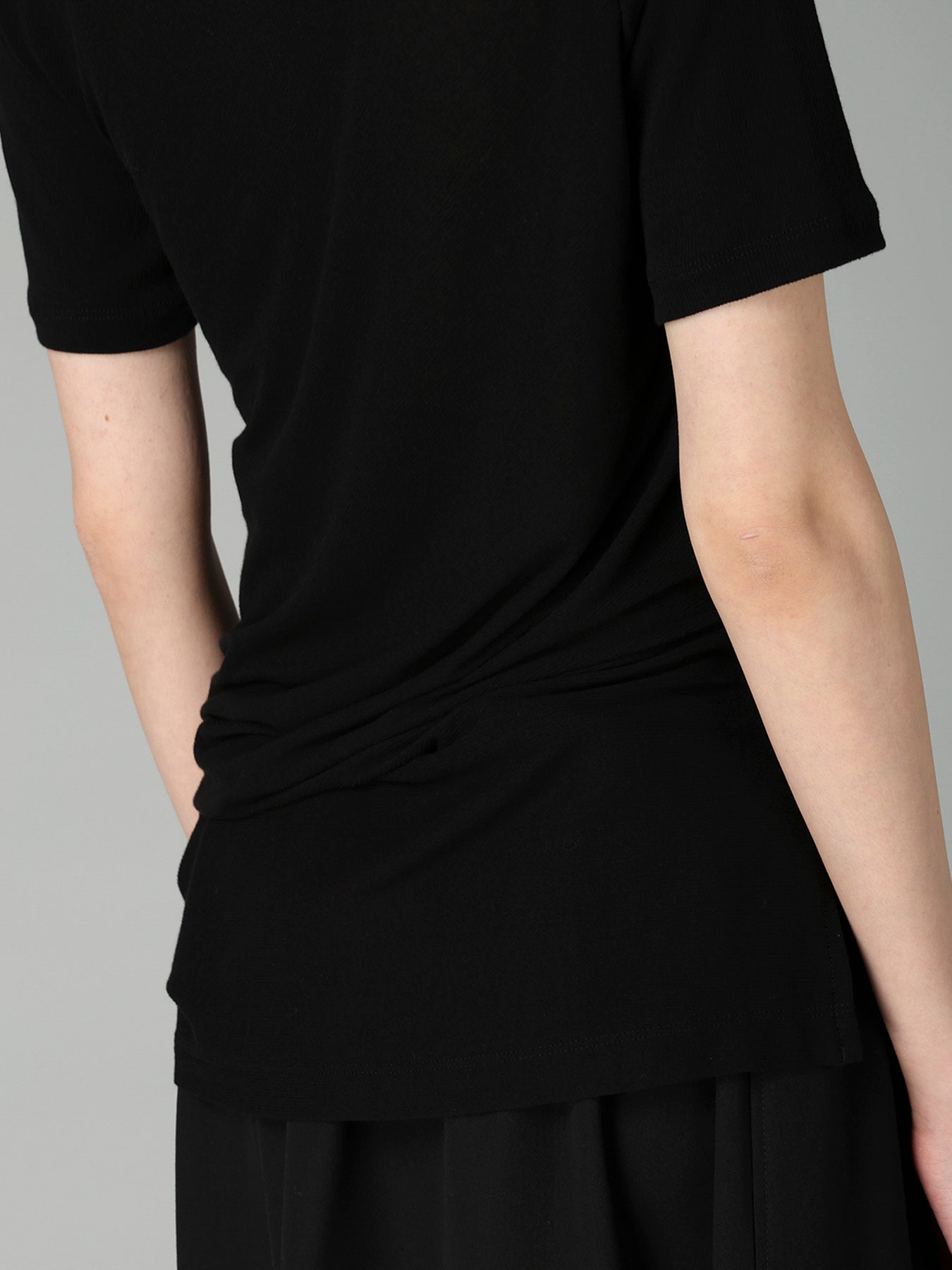 HIGH TWISTED RIB WAIST GATHERED SHORT SLV T