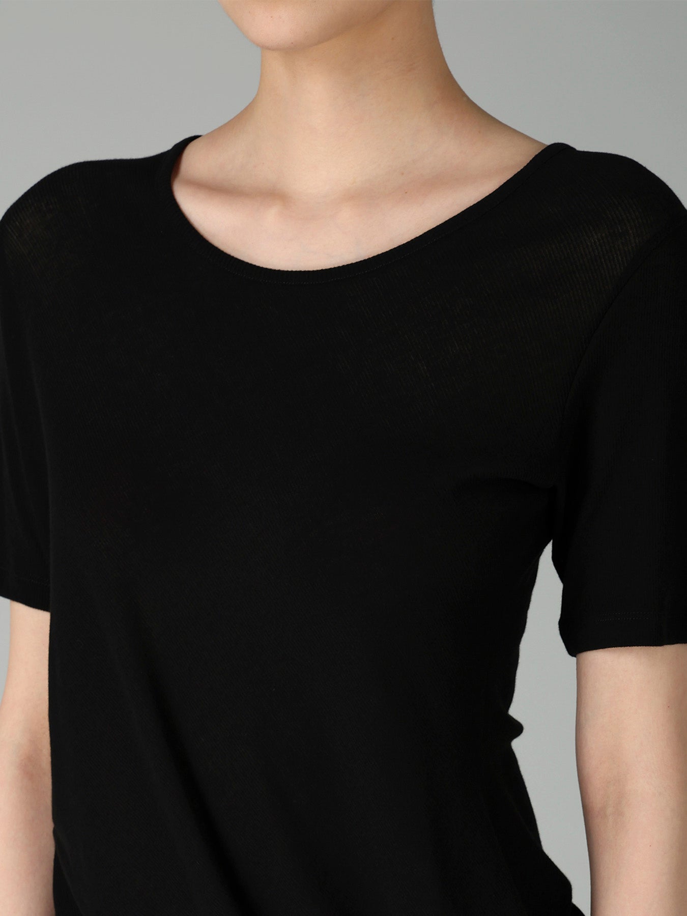 HIGH TWISTED RIB WAIST GATHERED SHORT SLV T