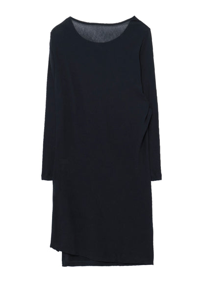 HIGH TWISTED RIB WAIST GATHERED LONG SLV T