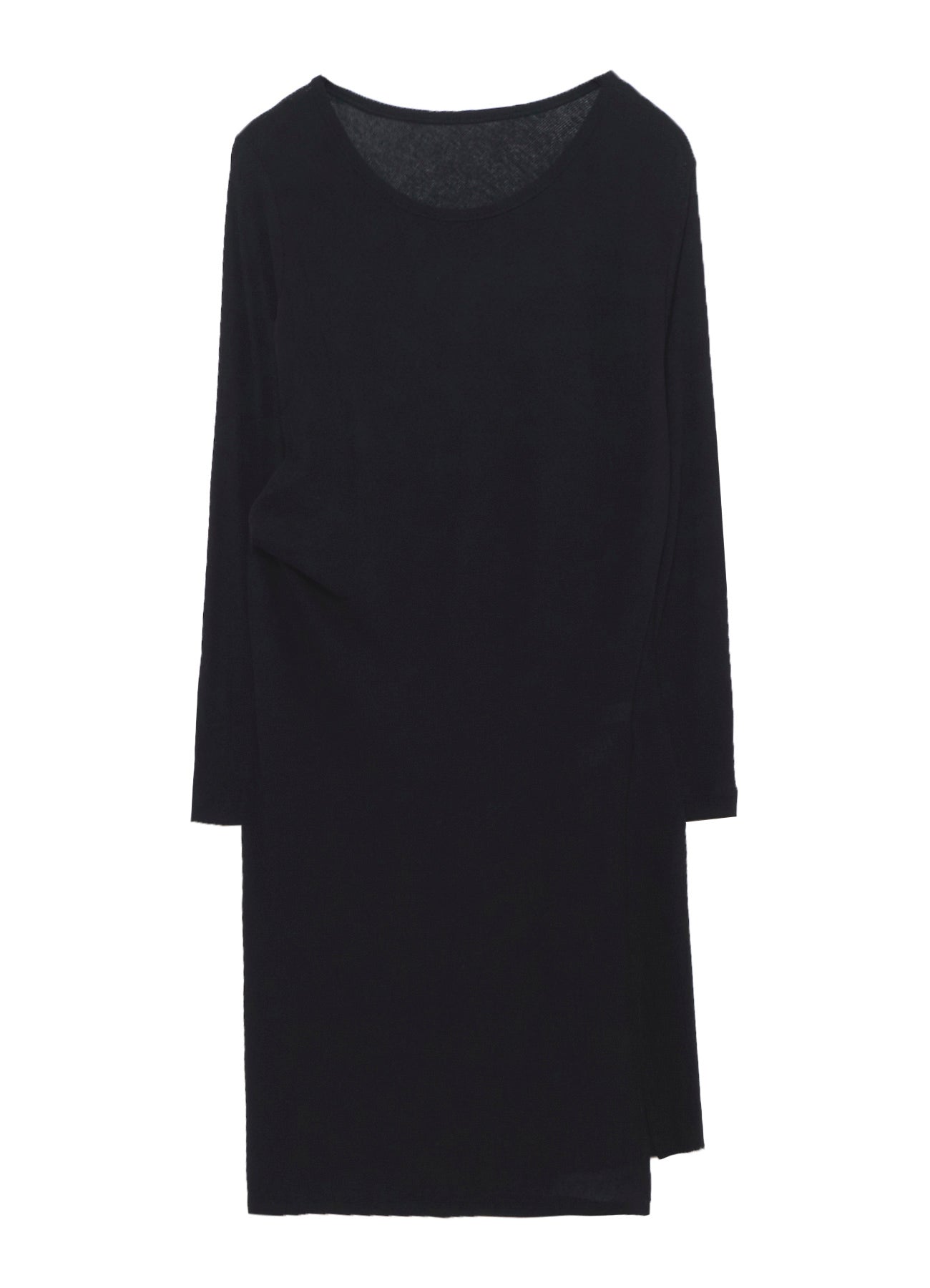 HIGH TWISTED RIB WAIST GATHERED LONG SLV T