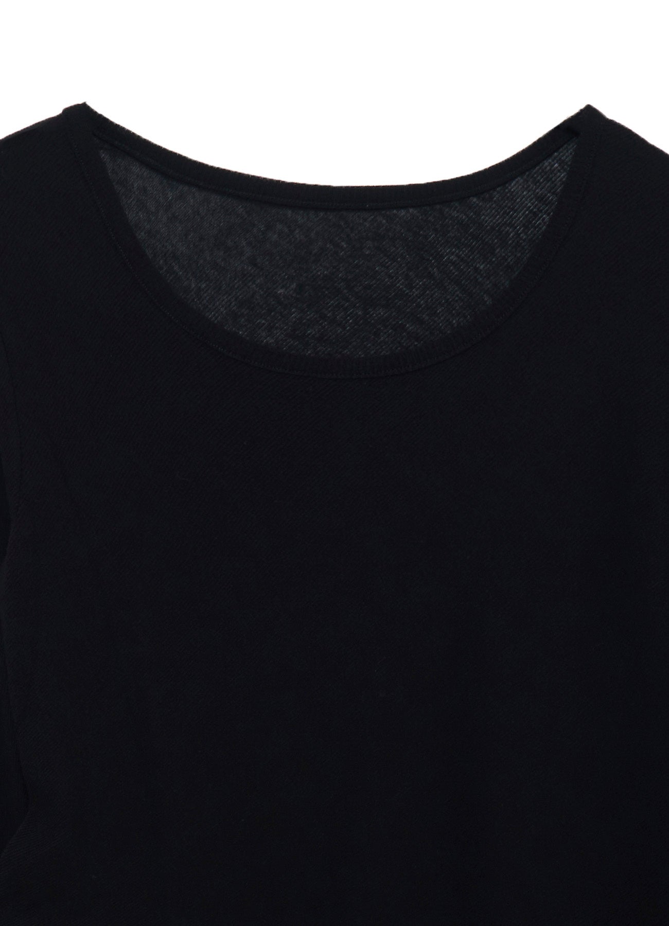 HIGH TWISTED RIB WAIST GATHERED LONG SLV T
