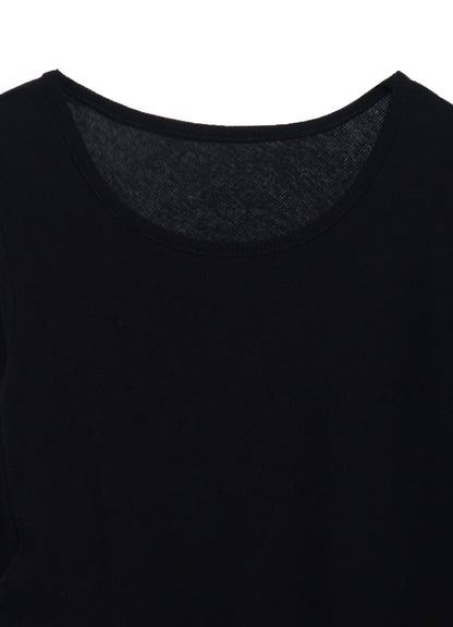 HIGH TWISTED RIB WAIST GATHERED LONG SLV T