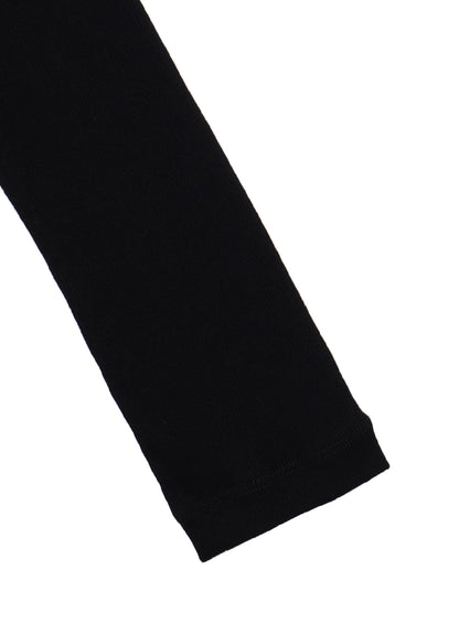 HIGH TWISTED RIB WAIST GATHERED LONG SLV T