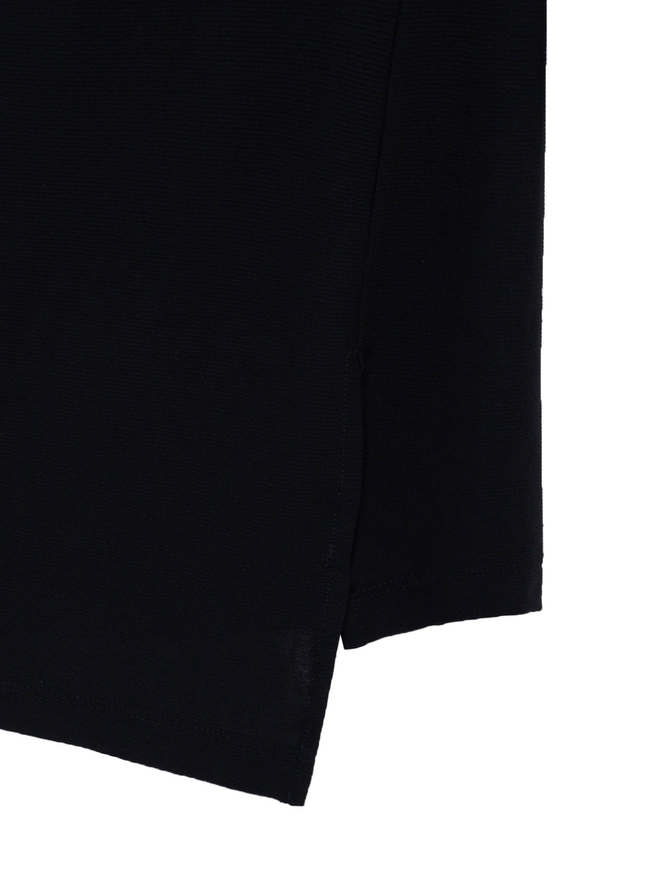 HIGH TWISTED RIB WAIST GATHERED LONG SLV T