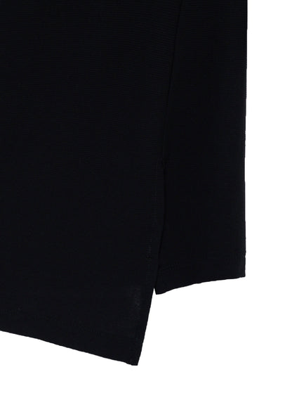 HIGH TWISTED RIB WAIST GATHERED LONG SLV T