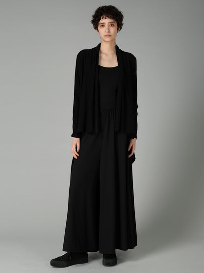 HIGH TWISTED SINGLE JERSEY SHOULDER GUSSET CARDIGAN