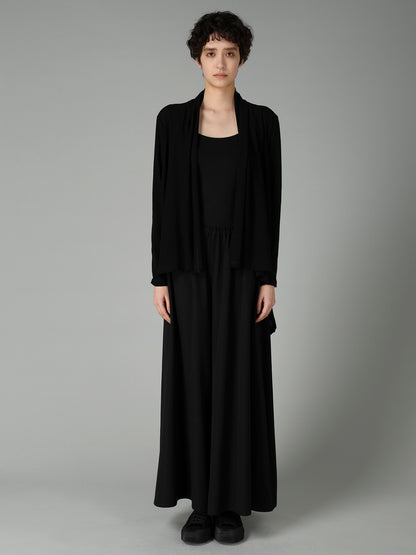 HIGH TWISTED SINGLE JERSEY SHOULDER GUSSET CARDIGAN