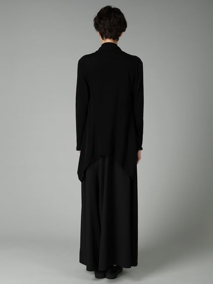 HIGH TWISTED SINGLE JERSEY SHOULDER GUSSET CARDIGAN