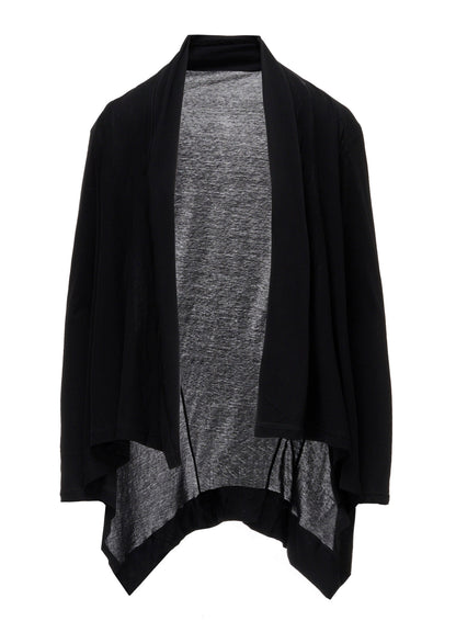 HIGH TWISTED SINGLE JERSEY SHOULDER GUSSET CARDIGAN