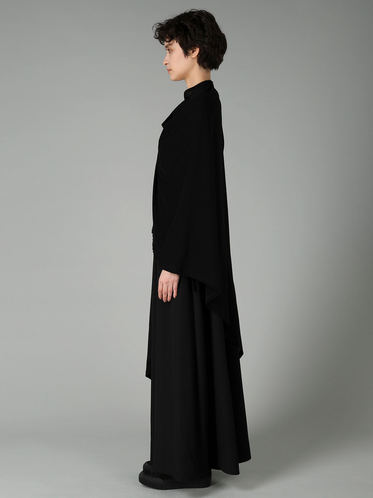 HIGH TWISTED SINGLE JERSEY DRAPED LONG CADIGAN