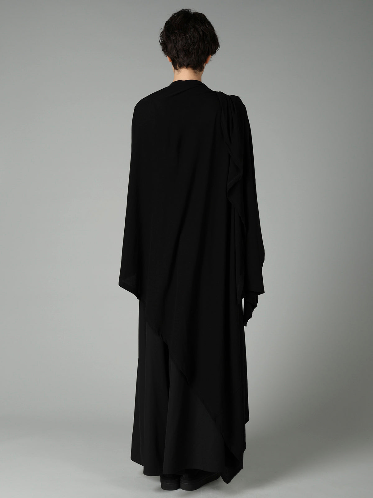 HIGH TWISTED SINGLE JERSEY DRAPED LONG CADIGAN