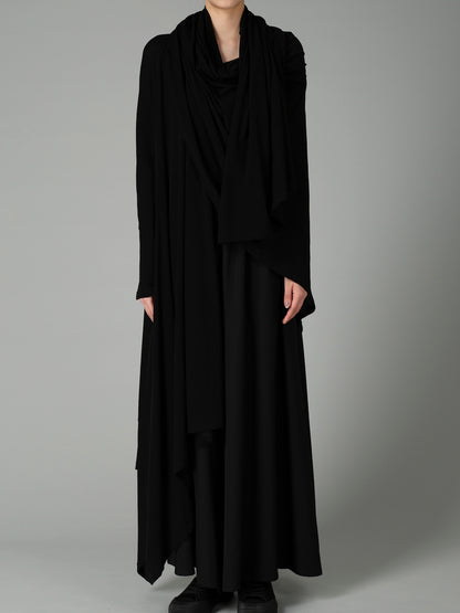 HIGH TWISTED SINGLE JERSEY DRAPED LONG CADIGAN