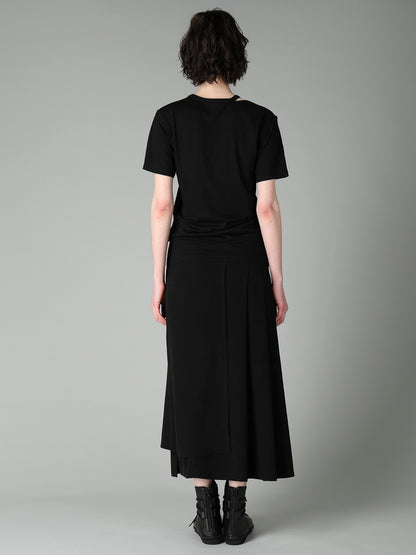 30/-COTTON VISCOSE SINGLE SLIT DETAIL SHORT SLV T