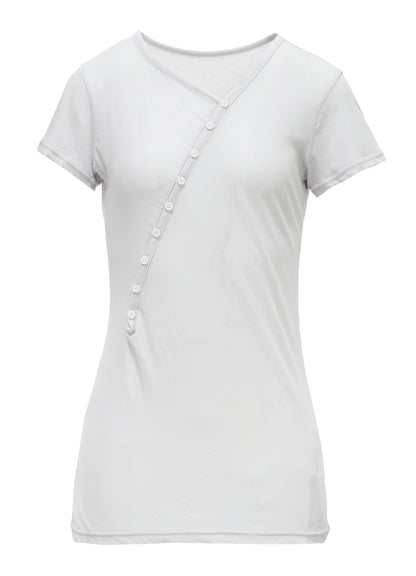 HIGH TWISTED SINGLE JERSEY DIGONAL BUTTON SHORT SLV T
